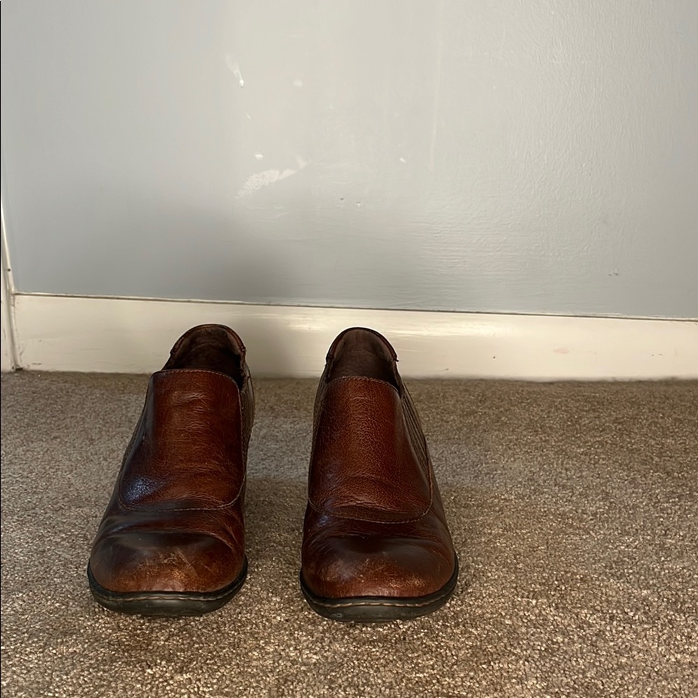Born Brown Ankle Boots Timeless Leather Booties - Picture 3 of 7